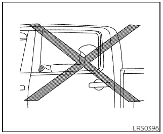 Nissan Frontier side air bag safety warning near window