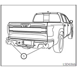 Nissan Frontier rear cross traffic alert detection range behind the rear bumper