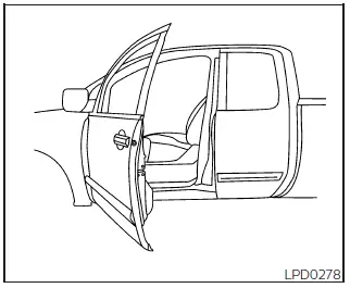 Nissan Frontier King Cab rear door opening step 1