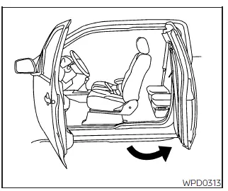 Nissan Frontier King Cab rear door fully opened step 3