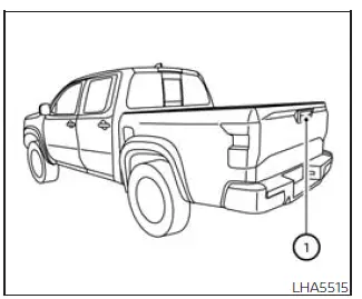 Nissan Frontier RearView Monitor camera location above tailgate license plate