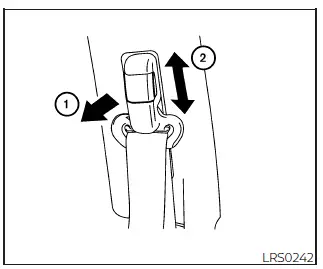 Nissan Frontier front seat shoulder belt height adjustment anchor