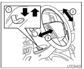 Nissan Frontier tilt and telescopic steering wheel adjustment lever