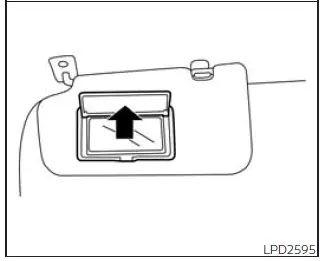 Nissan Frontier sun visor vanity mirror with cover
