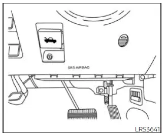 Nissan Frontier driver side supplemental knee air bag location