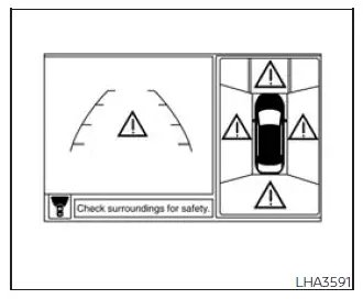 Nissan Frontier Around View Monitor system temporarily unavailable warning icon