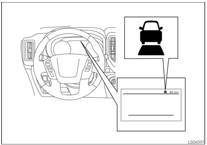 Nissan Frontier ICC system temporarily unavailable warning in the vehicle information display