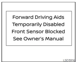 Nissan Frontier ICC system warning light and front driving aids temporarily disabled message
