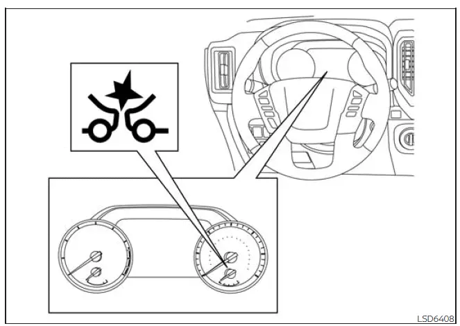 Nissan Frontier AEB with Pedestrian Detection temporarily unavailable warning display
