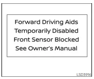 Nissan Frontier AEB with Pedestrian Detection system malfunction warning message