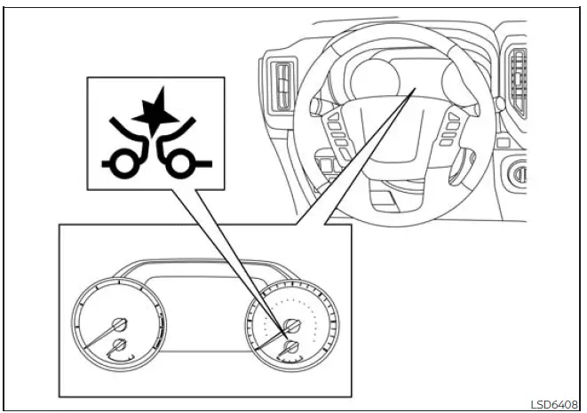 Nissan Frontier I-FCW system temporarily unavailable warning display
