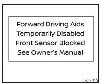 Nissan Frontier I-FCW system malfunction warning message