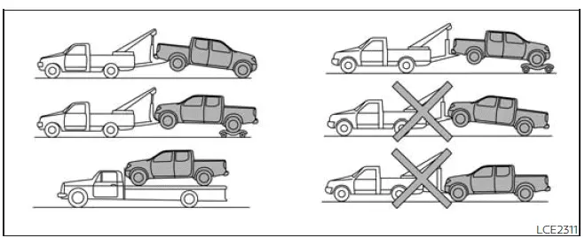 Nissan Frontier recommended towing method for two-wheel drive automatic transmission models
