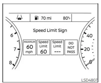 Nissan Frontier TSR system display operation