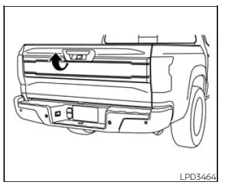 Nissan Frontier truck box tailgate handle and opening position
