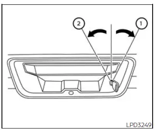 Nissan Frontier tailgate lock and unlock key direction