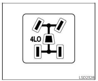 Nissan Frontier 4WD shift indicator in the vehicle information display