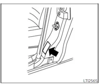 Nissan Frontier Tire and Loading Information label Type A location