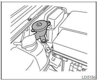 Nissan Frontier windshield washer fluid reservoir filler cap