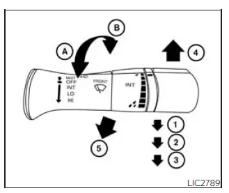 Nissan Frontier windshield wiper and washer control switch